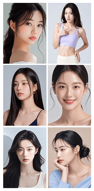 AI로 제작한 뷰티 모델 포트레이트 모음